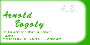 arnold bogoly business card